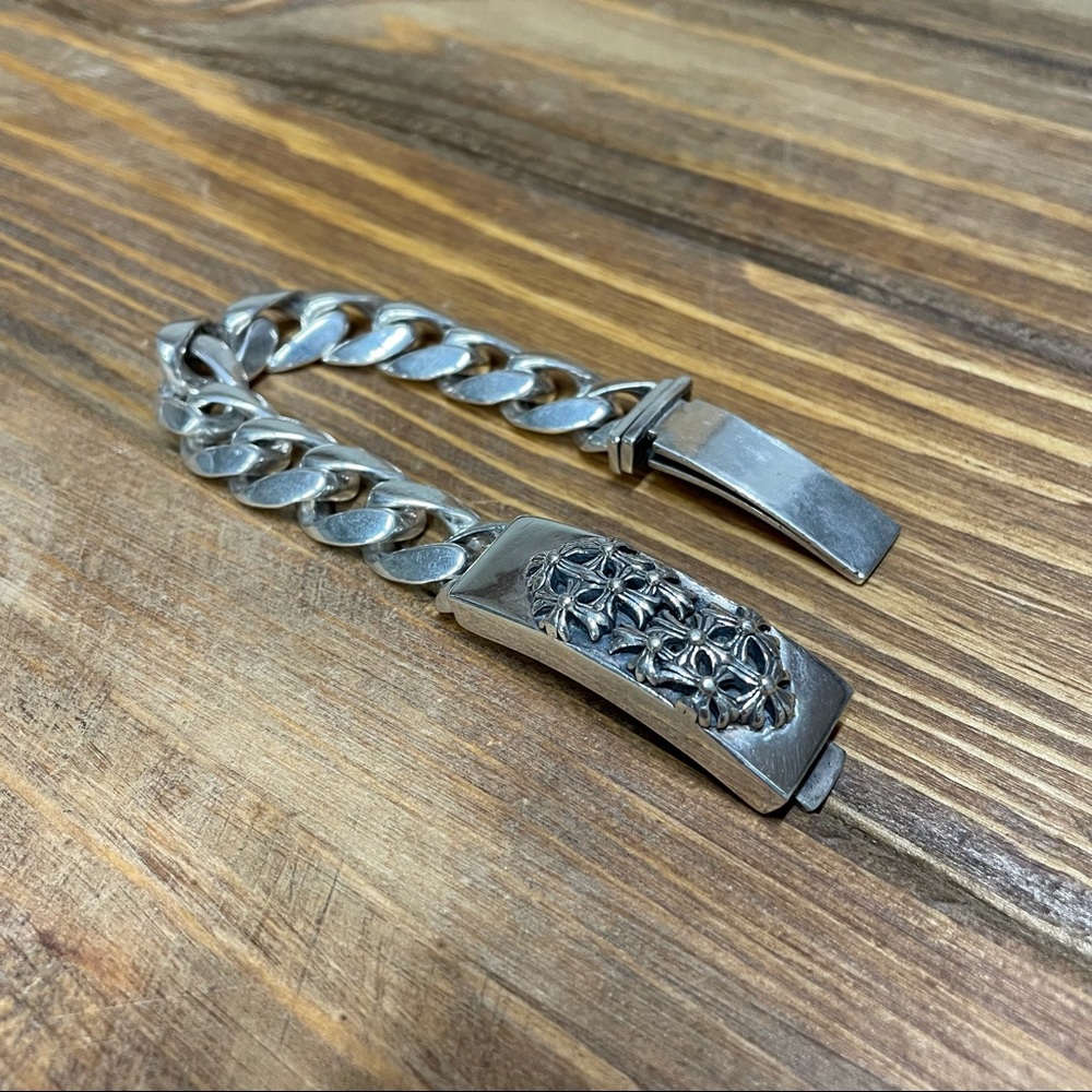 Chrome hearts cross plus id bracelet